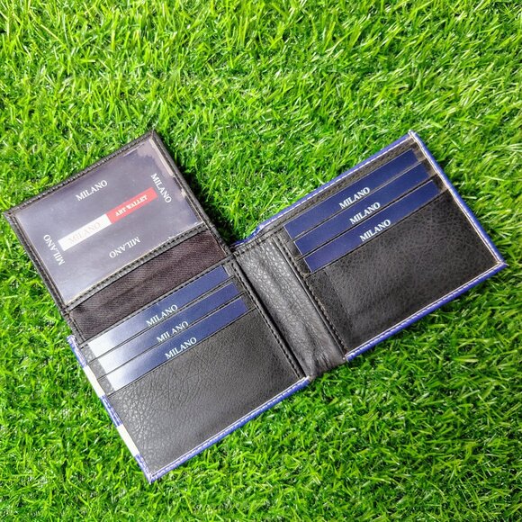 Men Cuba Flag Printed Leather Wallet with Gift Box - Picture 2 of 6